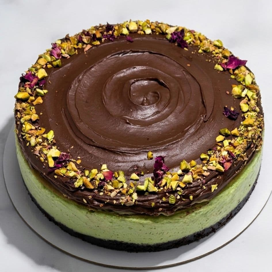 Dubai Kunafa Chocolate Cheesecake